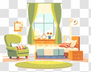 Bed Room - Modern Living Room Interior Transparent PNG