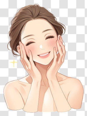 Anime Skin Care - Happy Woman With Blush Transparent PNG