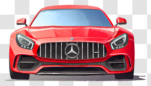 Mercedes Benz Sports Car - Red Sports Car Front View Transparent PNG