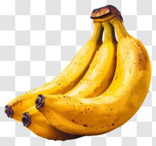 Banana - Yellow Bananas With Realistic Texture Transparent PNG