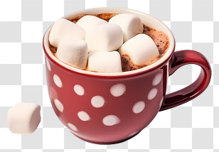 Red Mug - Hot Chocolate In Polka Dot Red Mug Transparent PNG