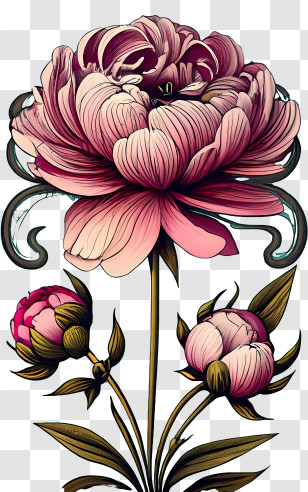 Vintage Rose - Elegant Pink Blossom Artwork Transparent PNG