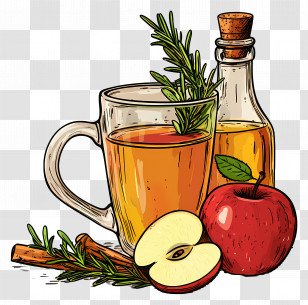Apple Cider - Apple Cider With Fresh Apple And Cinnamon Transparent PNG