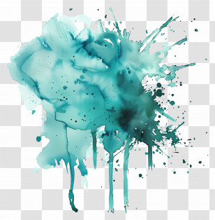 Teal Watercolor Splash - Teal Watercolor Splash Artwork Transparent PNG
