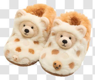 Winter Slippers - Cute Bear Face Slippers For Cozy Comfort Transparent PNG