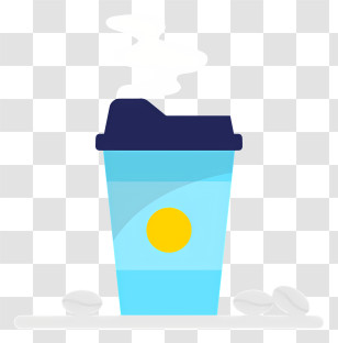 Plastic Cup - Blue To-go Coffee Cup Transparent PNG
