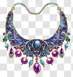 Necklace - Colorful Gemstone Necklace Transparent PNG