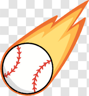 Icon - Flaming Baseball Illustration In Dynamic Style Transparent PNG
