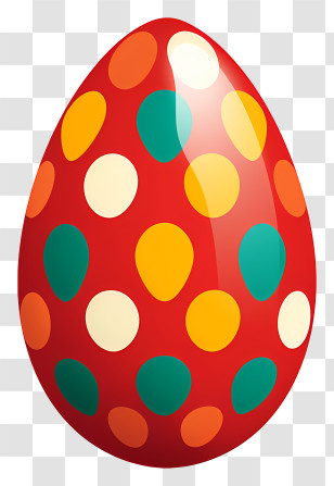 Easter Egg - Colorful Polka-Dotted Easter Egg Design Transparent PNG