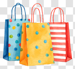 Colorful Shopping Bags - Colorful Polka Dot Shopping Bags Transparent PNG