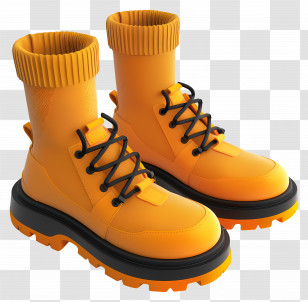 Sock Boots - Sturdy Yellow Boots For Outdoor Adventures Transparent PNG
