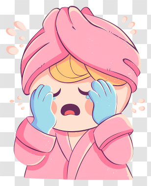 Wash Face - Relaxed Person In Towel Transparent PNG