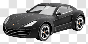 Black Sports Car - Black Sports Car Transparent PNG