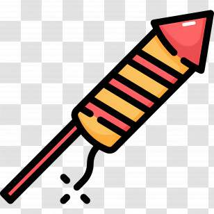 Fireworks Rocket - Striped Firework With Fuse Transparent PNG