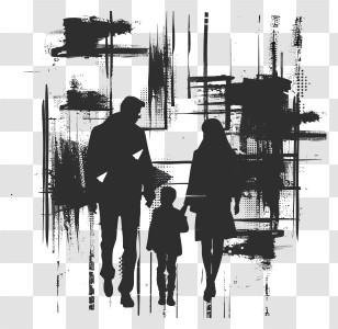 Family Silhouette - Abstract Family Silhouette Art Transparent PNG