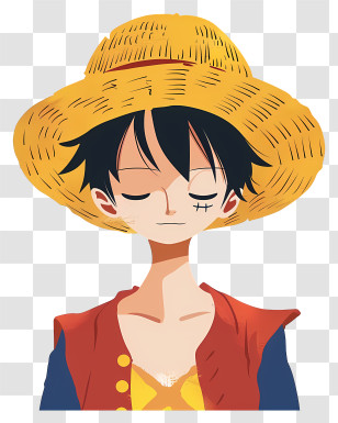 One Piece Luffy - Character In A Straw Hat Illustration Transparent PNG