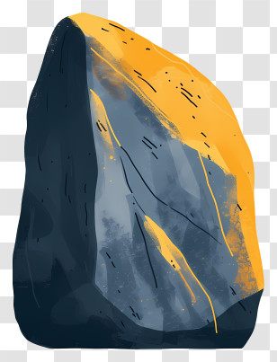 Rock - Abstract Yellow And Black Rock Illustration Transparent PNG