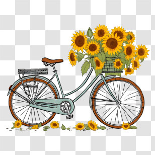 Bicycle
 - Bicycle With Sunflowers In The Basket Transparent PNG