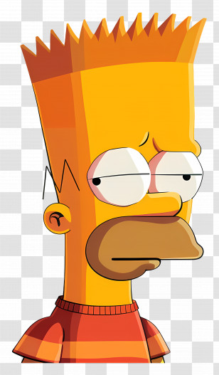 Bart Simpson - Cartoon Character With Facial Expression Transparent PNG