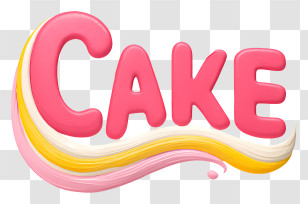 Cake Logo - Pink 3D Cake Lettering Transparent PNG