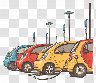 Electric Vehicles - Electric Cars Charging Station Transparent PNG