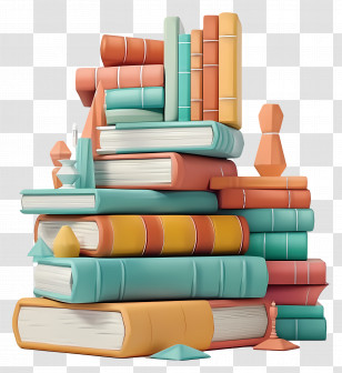 Animated Books - Colorful Stack Of Books For Learning And Education Transparent PNG