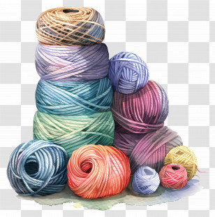Yarn - Collection Of Colorful Yarn Balls For Knitting And Crochet Transparent PNG