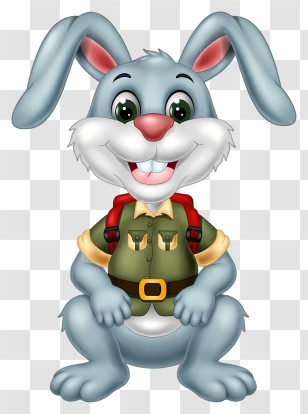 Cartoon Bunny - Cartoon Rabbit With Backpack Transparent PNG