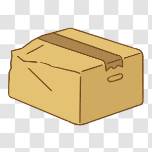 Cartoon - Simplistic Cardboard Box Illustration Transparent PNG