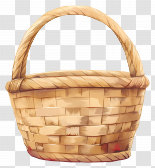 Handled Basket - Woven Basket With Handle Transparent PNG