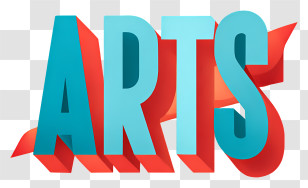 Arts Logo - Bold 3D Teal ARTS Logo Transparent PNG