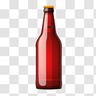Beer Bottle - Red Glass Bottle For Beverages Or Decorative Use Transparent PNG