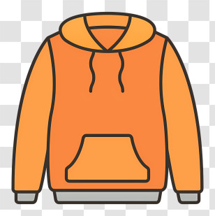 Hoodie Logo - Orange Hoodie In Flat Design Transparent PNG