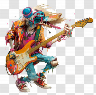 Rock N Roll - Rock Musician Playing Guitar Transparent PNG