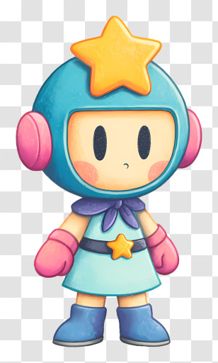 Acrobat Aqua - Cute Star-Helmet Space Kid Transparent PNG