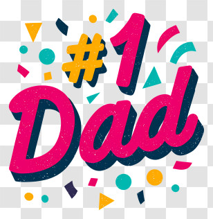 Number One Dad - #1 Dad Colorful Badge Transparent PNG