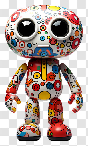 Cartoon Toy - Colorful Robot Toy With Artistic Patterns Transparent PNG