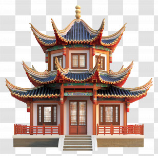 Chinese Temple - Traditional Pagoda Building Transparent PNG