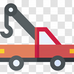 Tow Truck - Red Tow Truck With Hook Transparent PNG