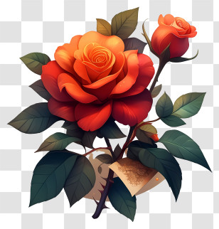 Rose Flower - Red Rose In Bloom Transparent PNG