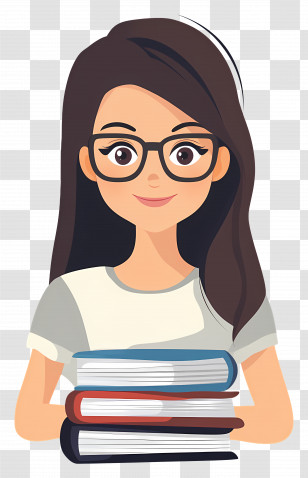 Girl Student - Student Holding Books Illustration Transparent PNG