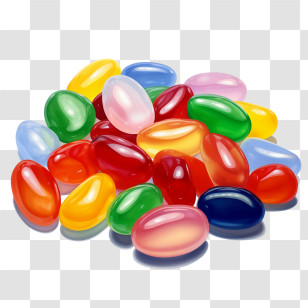 Jelly Beans - Colorful Jelly Beans In A Candy Pile Transparent PNG