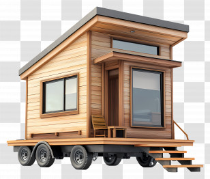 Tiny House - Tiny Wooden Trailer House Transparent PNG