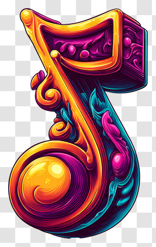 Vibrant - Vibrant Ornate Musical Note Transparent PNG