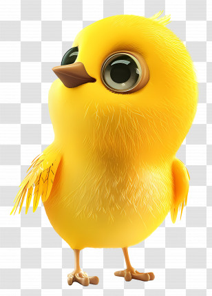 Yellow Bird - Cute Yellow Cartoon Chick Illustration Transparent PNG