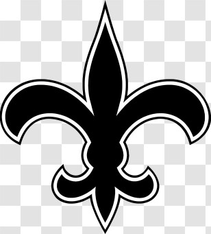 New Orleans Saints Logo - Black Fleur-de-lis Symbol Transparent PNG