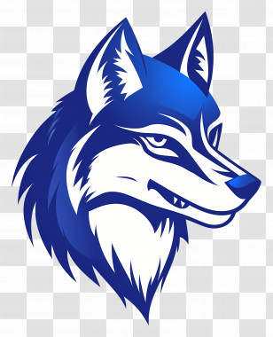 Cool Wolf - Stylized Blue Wolf Head Illustration Transparent PNG