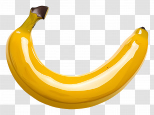 Banana - Yellow Ripe Banana With Realistic Texture Transparent PNG