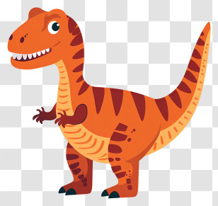 Dinosaurs - Cute Cartoon Orange Dinosaur Illustration Transparent PNG