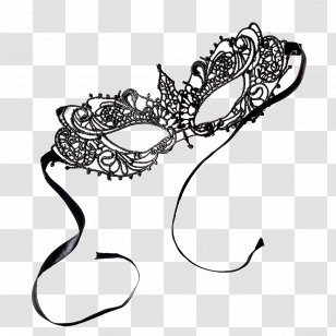 Luxury Mask Women's Laser Cut Metal Venetian Pretty Masquerade Clip Art Headgear Clothing Accessories - Black And White - Faberlic Kosmetika Transparent PNG